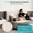 Universal Chenille Boneless Queen Headboard, Modern Compression Upholstered Bed Headboard | No Assembly Required | 5.8" Thickened Freestanding Design, 62.2W x 43.5H x 5.8D, Off-White | No Assembly Required, Chenille Material