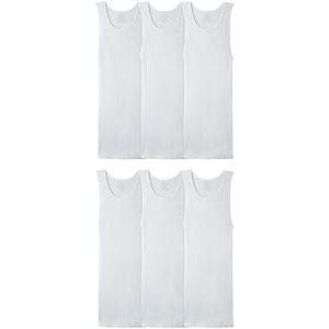 Fruit of the Loom Men's Sleeveless Tag Free Moisture Wicking Tank A-Shirt S 6 Pack