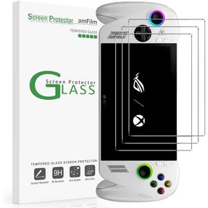 amFilm 3 Pack Screen Protector for ASUS ROG Xbox Ally X & Xbox Ally 2025 7 inch Accessories | 9H+ Tempered Glass | Military-Grade Drop Protection | HD Clear | Anti-Scratch | Easy Installation | Full Coverage