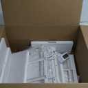 Huuger Nightstand with Charging Station, Side Table with Fabric Drawers, End Table with Open Shelf, Bedside Table with USB Ports and Outlets, Night Stand for Bedroom, White (11.8"D x 15.7"W x 23.6"H (2 Drawers), White)