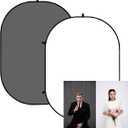 Kate 5x6.5ft White Pop Up Backdrops Gray Collapsible Backdrops for Photography Double Sided Portable Background for Video Shooting