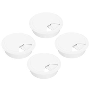 MECCANIXITY 4 Pcs Desk Grommet 3 Inch(80mm), Round Desk Cord Hole Cover Wire Cable Organizer for Home Office Computer Table Cables, White