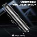 Pool Cue Extension with 3 Bumpers Carbon Fiber Billiard Cue Extender Pool Cue Accessories