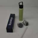 Insulated Water Bottle 24oz Stainless Steel Sport Bottles with 3 Lids,Macaron Green