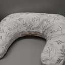 Boppy Nursing Pillow - Ergonomic Bottle & Breastfeeding Pillow with High, Firm, Large Area, Water-Repellent Cushion with Washable Cover; Baby Safety Alliance Verified - Gray Gentle Leaves