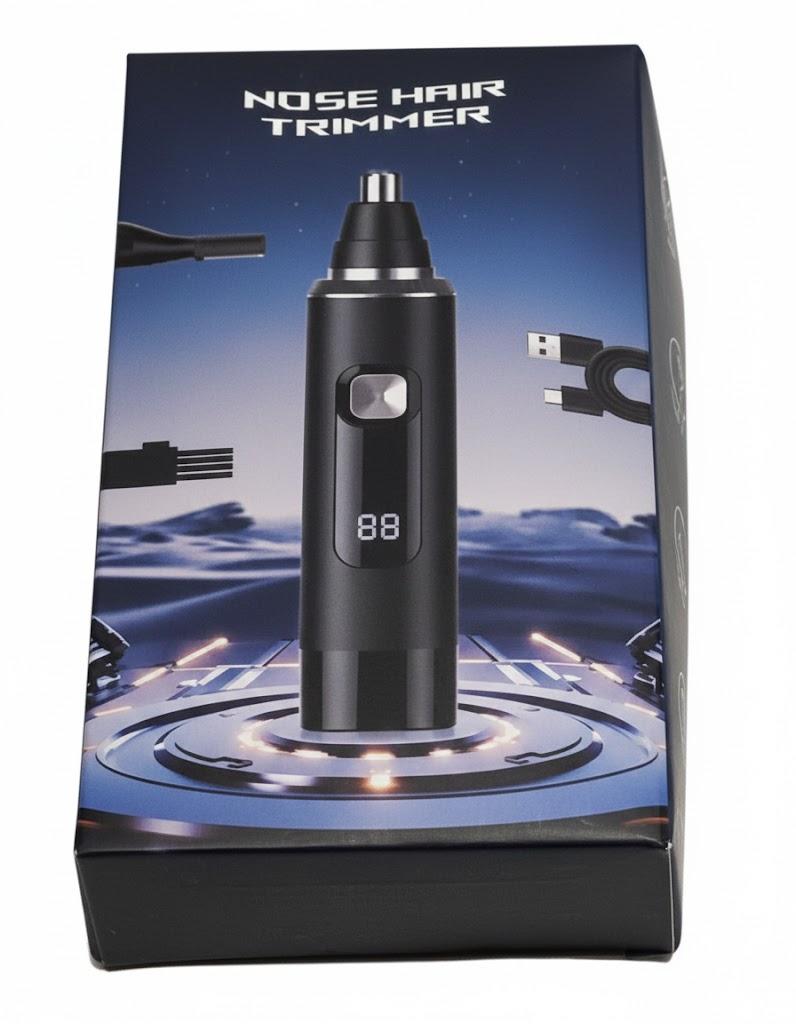 Nose & Ear Hair Trimmer Clipper with LED Display for Men Women, 2025 Model Painless USB Rechargeable Eyebrow & Facial Hair Trimmer,Professional IPX7 Waterproof Dual Edge Blades