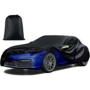 6 Layers Car Cover Custom Fit for 1998-2025 Porsche 911 (991/992/996/997 Series) Carrera 4S/Turbo/Carrera, Waterproof All Weather Rain Sun Protector with Door Zipper (Black)