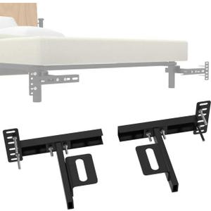 Headboard Brackets for Metal Bed Frame, Universal Adjustable Brackets for Headboard with Footboard Extension Kit Fit Twin Full Queen King, Matte Black 2 Packs