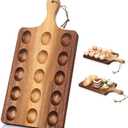 Gerrii Reversible Wooden Deviled Egg Platter Deviled Egg Tray Charcuterie Board Cutting Board Cheese Serving Tray for Home Kitchen(15 x 7 Inch, 15 Holes)