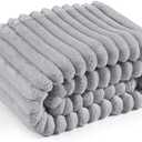 Bedsure Grey Throw Blanket for Couch - GentleSoft Cozy Soft Blankets for Women, Cute Small Fleece Throws for Girls, Light Grey, 50x60 Inches