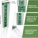 Yexiya 4 Pcs 5 Inch Capacity Rain Gauge Outdoor Easy to Read Acrylic Rain Gauges Measure and Monitor Precipitation Magnifying Scale and Numbers for Garden Yard Field Lawn (Green)