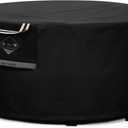 QH.HOME Fire Pit Cover Round Super Waterproof, 41"-44" D X 24" H Outdoor Round Firepit Cover 600D Strong Tear Resistant, UPF 50+ Fire Pit Covers Premium Fading Resistant for Outdoor Fire Pit - Black