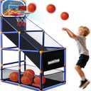 LED Arcade Basketball Game Set w/Electronic Scoreboard for Kids, Boy Toys Basketball Hoop with 4-5 Balls for 3-12 Years Old, Adjustable Height w/Pump & Storage Net for Indoor Outdoor Sports Play