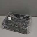 Paper Plate Dispenser and Holder for Kitchen Counter, Wood Rustic Silverware Utensil Caddy, Cutlery Flatware Organizer Box for Cups Spoons Forks Napkins, Kitchen Accessories (Black)