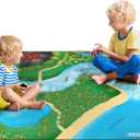 Dinosaur Play Mat, Extra Large Dinosaur Mat, Dinosaur Landscape with Volcano, Great for Kids to Create a Dino World with Dinosaur Toys, Educational, Easy to Clean, Foldable, Large Activity Mat