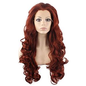 MX angel Long Wavy Celebrity Lace Front Wig Half Hand Tied Heat Resistant Fiber Fashion Burgundy Red Synthetic Hair Wig MX angel Long Wavy Celebrity Lace Front Wig Half Hand Tied Heat Resistant Fiber Fashion Burgundy Red Synthetic Hair Wig