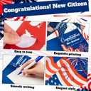 100 Sets New Citizen Cards, American Congratulations Greeting Cards with Envelopes and Stickers American Flag Patriotic Gift Set for Men Women
