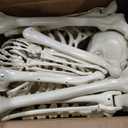 Abakuku 5.4 ft Posable Halloween Skeleton Decorations,Human Bones for Halloween Party with Movable Joints,for Haunted Houses, Front Lawn, Graveyard Props