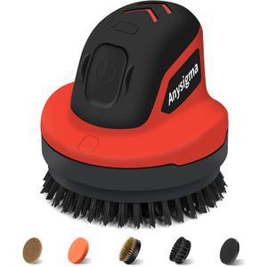 Electric Grill Brush- Waterproof Cordless Rotary Cleaning Brush with 4 Heads for Outdorr Grill, Car, Bathroom
(Red)