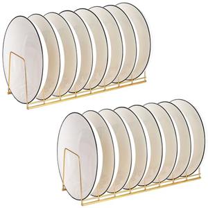 MINGFANITY Small Bowl Drainer, Stainless Steel Bowl Drying Rack for Kitchen Counter Organizer Storage, Storage Shelf, Chrome (2 Dish Racks(Gold))