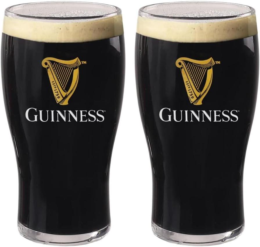 LORD'S ROCKS Guinness Official 20oz Pint Glasses Set of 2, Branded Tulip Shape Beer Glassware Classic Irish Pub Style