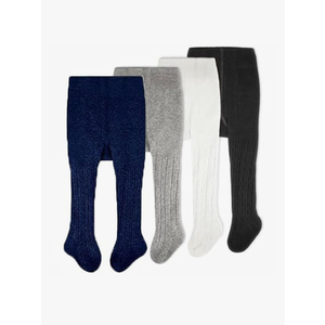 CozyWay Toddler Tights - Girls and Boys Leggins Cable Knit Comfy Cotton Toddlers 2T-4T Multicolor - 4 Pack