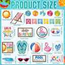 26 Pcs Summer Pool Tiered Tray Decor Sets Farmhouse Hello Summer Wood Sign Flamingo Ball Swim Rings Table Centerpieces Colorful Hawaii Plaque Decorations for Home Kitchen Office Shelf Holiday