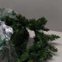 9 FT Pre-lit Christmas Garland Holiday Artificial 50 Led Light for Stairs Wall Door Indoor Outdoor Garland with Battery Operated Timer, for Home Decorations Fireplaces (Green PVC 9FT)