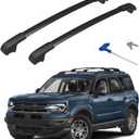 300lbs Roof Rack Cross Bars Compatible with Ford Bronco (on Road) Sport Base & Bigbend & Outer Banks 2021 2022 2023 2024 Aluminum Crossbars Rails Rooftop Cargo Luggage Ski Bike Snowboard