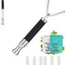 Quit Smoking Necklace with Mint Filter, Anxiety Breathing Necklace with Resistance, Obsidian Quit Vaping Tool with Air Filter, Anxiety Relief Breathing Tool