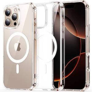 5 x Meifigno Designed for iPhone 16 Pro Case 6.3 inch, Compatible with MagSafe, Military-Grade Protection, Hard PC Back with Soft Edges Magnetic Phone Case Designed for iPhone 16 pro, Crystal Clear