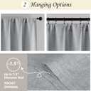OVZME Grey Curtains 54 Inch Length 2 Panels Set, Light Filtering Textured Faux Linen Fabric Window Curtains for Bedroom, Rod Pocket Modern Drapes for Living Room Basement, 2x42Wx54L Inches