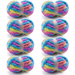 8 Pcs Chunky Yarn for Hand Knitting - Chunky Chenille Yarn for Crocheting - Fluffy Yarn for Crochet - Jumbo Yarn for Hand Knitting 28.4 yds 7.7 oz of Super Bulky Yarn (Macaroon)