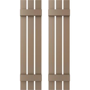 Builders Edge 070120051385 Standard Three Spaced, Board-n-Batten, Includes Matching Installation Spikes (Per Pair) Vinyl Shutters, 51-in. H, 385-French Roast