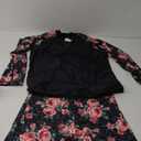 Womens Long Sleeve Two Piece Rash Guard with Built in Bra Swim Shirts with Shorts UPF50+ Quick Dry Swimsuit Large, Black Floral