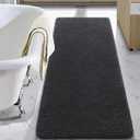 LOCHAS Bathroom Rug Runner 24x70 Inch, Soft Thick Absorbent Microfiber Bath Rugs for Bathroom, Machine Washable, Shaggy Plush Non Slip Bath Mat for Tub, Shower Floor, Quick Dry Mats, Dark Grey (70x24 inch (Rectangular))