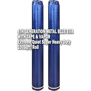 200SQFT AMERIQUE 4TH Generation High-Density Luxury Metal Blue 2MM Thick EVA Foam Flooring Underlayment Padding with Tape & Vapor Barrier, Elasticized Closed-Cell Technology