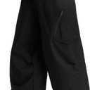 GSOU SNOW Womens Mens Snow Pants Baggy Snowboard Ski Pant Loose Waterproof Windproof Insulated (Medium, Black)