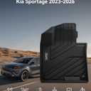 3W Floor Mats Fit Kia Sportage (Not Fit Hybrid or PHEV) 2023-2024 2025 2026 TPE All Weather Custom Fit Floor Liner for Kia Sportage 1st and 2nd Row Full Set Car Mats, Black
