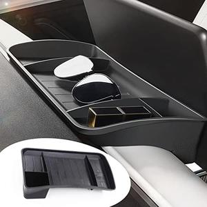 yhcdsea for 2017-2023 Tesla Model 3 and 2020-2024 Tesla Model Y Center Console Organizer Behind Screen Storage Box Dashboard Hidden Tray Interior Accessories(2017-2023 M3/2020-2024 My)