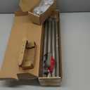 KAMANINA Curtain Rods for Windows, Antique Silver Curtain Rod 32 to 58 Inch(2.6-4.8Ft), 7/8 Inch Single Adjustable Drapery Rods with Decorative Netted Texture End