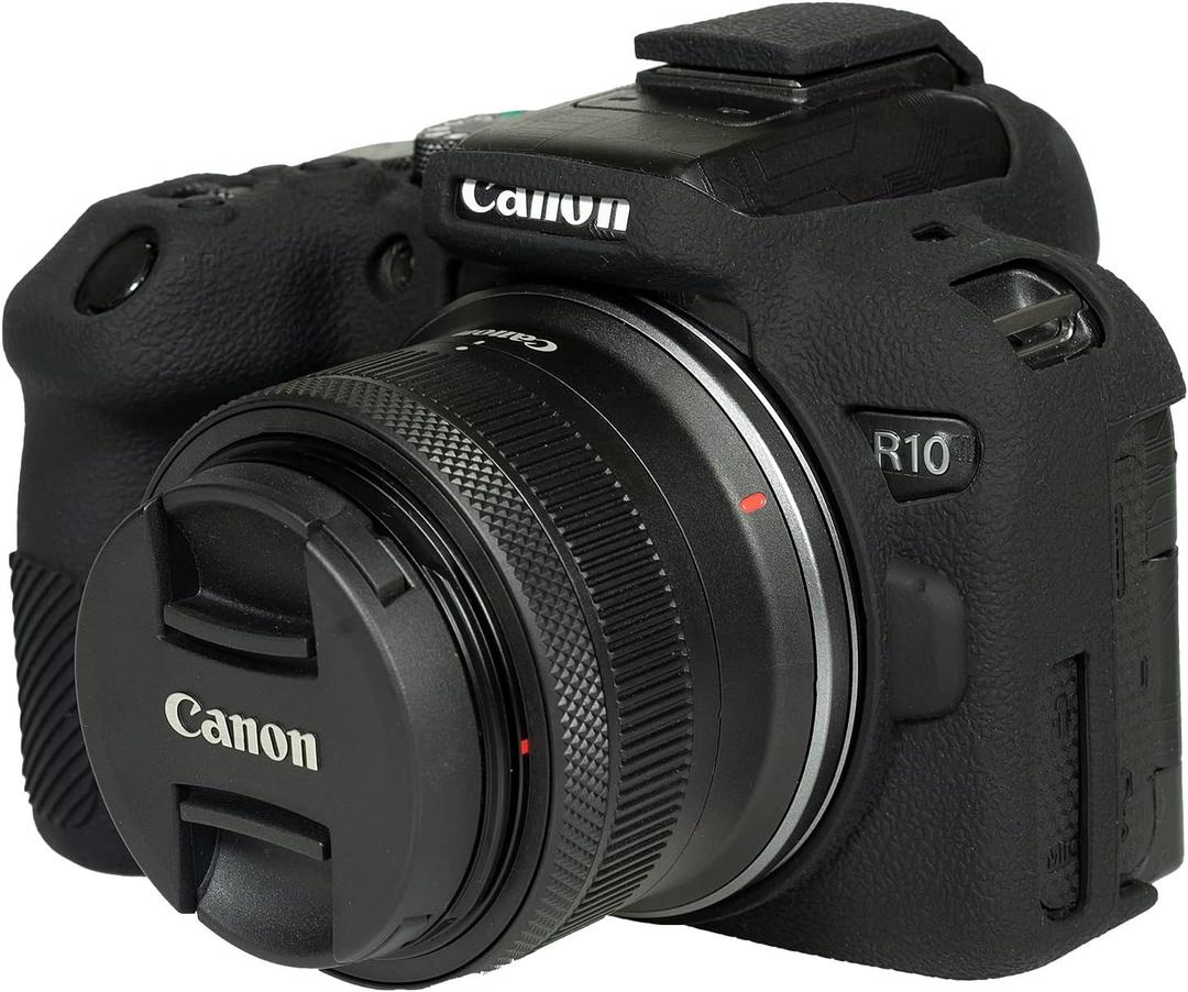 Easy Hood Camera Case for Canon EOS R10 Mirrorless Camera, Anti-Scratch Soft Silicone Rubber Case Protective Body Housing Protector Skin Cover-Black