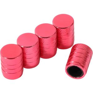 6 x Pink Anodized Aluminum Tire Valve Stem Caps with Plastic Inner Sleeve, Corrosion Resistant. Universal Valve Caps for Cars, Trucks, Motorcycles, Pack of 5