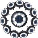 Flacchi Solar Ground Lights - IP68 Waterproof 12 Pack Dual-Purpose Outdoor Garden, Solar Powered Disk Lights for Patio, Yard, Pathway, Walkway, Driveway - Cool White (Medium)