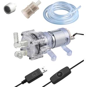 12V Food-Grade Water Transfer Pump, Quiet, High Temp Resistant, Portable Pump for Home, Kitchen & Outdoor,Multi-Use with 10ft Silicone Tubing & Filters,2L/min Flow, USB Powered