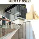 2 x 2-Pack Glass Clamp, Cucumis Adjustable Bright Zinc Alloy Glass Clip Clamp for Shower, Bathroom, Kitchen & Staircase Handrail (Gold)