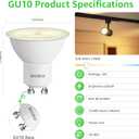 BUBO GU10 LED Bulb 6W Equivalent 50W, 2700K Soft White 650 Lumens, Non-Dimmable GU10 Bulb Replacement for Track Lighting, MR16 LED Bulb for Kitchen, Range Hood, Living Room, Bedroom, 10 Pack