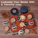 Electric Whiskey Smoker Kit,Cocktail Kit with 6 Flavors Wood Chips, Rechargeable Old Fashioned Smoker Kit Built-in Lighter, Built-in ambient light