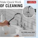 Delta Faucet Cassidy Pull Down Bathroom Faucet, Bathroom Pull Out Faucet, Chrome Widespread Bathroom Faucet 3 Hole with Pull Down Sprayer, Bathroom Sink Faucet Magnetic Docking, Chrome 3597-PD-DST