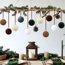 12 Pcs Christmas Velvet Balls 4 Inch Large Flocked Christmas Hanging Ornaments Mixed Color Handmade Velvet Balls Xmas Tree Ornaments Xmas Tree Bulbs for Wedding Anniversary Party